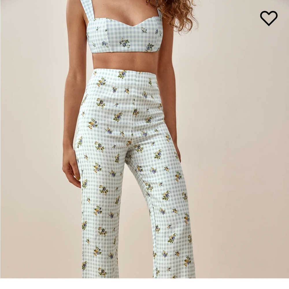 Reformation Pinegrove floral linen cropped pant size 0 petite